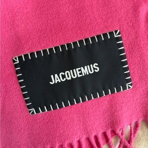 Jacquemus Vibrant Pink Scarf with Black Label
